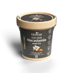 Honesta Macadamia & Co Chia Grab – instant chia seed breakfast pot with macadamia nuts and vanilla for lasting energy