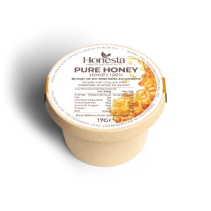 Honesta Pure Honey topping pot – 100% natural honey drizzle for instant chia seed pudding