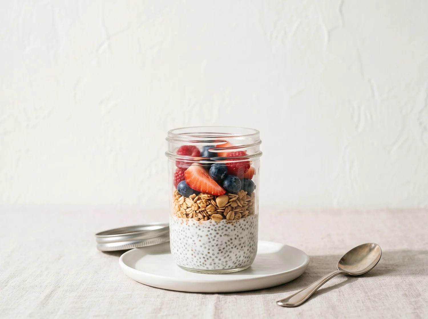 Chia pudding topped with fresh fruit, illustrating a healthy and nutritious chia pudding breakfast.